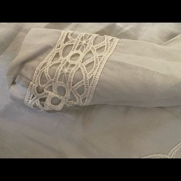 Jones New York 1X Crochet 100% Linen Tunic Blouse - Picture 4 of 7